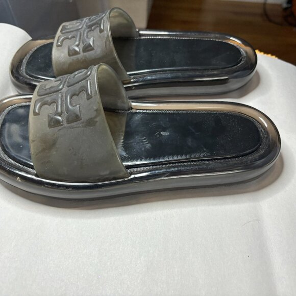 Pre-worn MINT Tory Burch Women's Size 6 Black Bubble Jelly Sandals - Picture 7 of 9